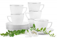 Komplet filiżanek dla 6 osób porcelana Platynowa Linia (12el.)