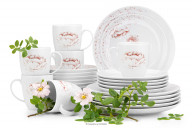 Zestaw obiadowo kawowy dla 6 osób porcelana Piwonia (24el.)