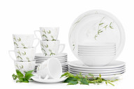 Zestaw obiadowo kawowy dla 6 osób porcelana Trawa (30el.)