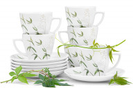 Komplet filiżanek dla 6 osób porcelana Trawa (12el.)