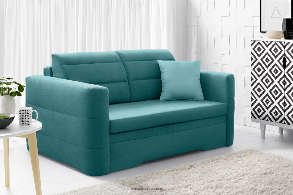 CODIS Mała sofa 2 osobowa rozkładana błękitna błękitny - zdjęcie 1