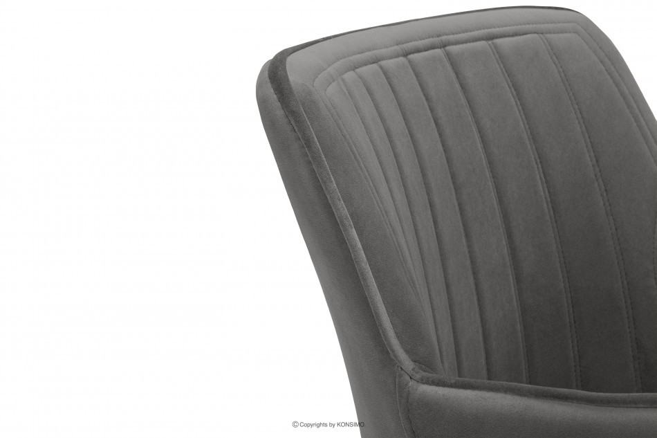 PYRUS Krzesło welurowe szare szary/czarny - zdjęcie 10