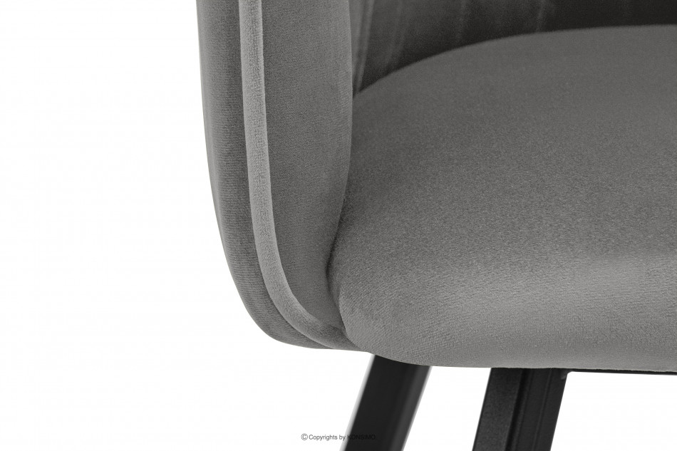 PYRUS Krzesło welurowe szare szary/czarny - zdjęcie 9
