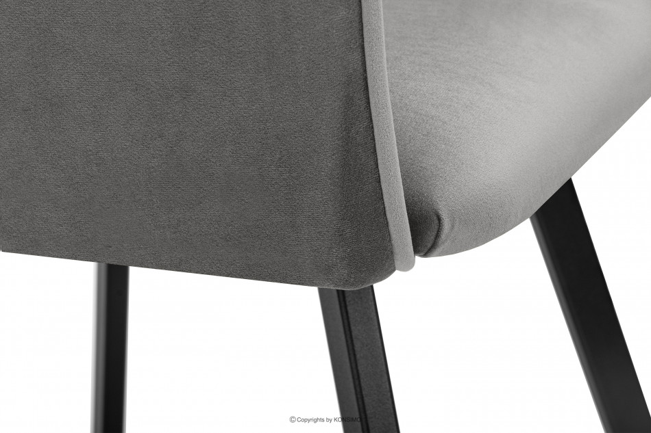 PYRUS Krzesło welurowe szare szary/czarny - zdjęcie 8