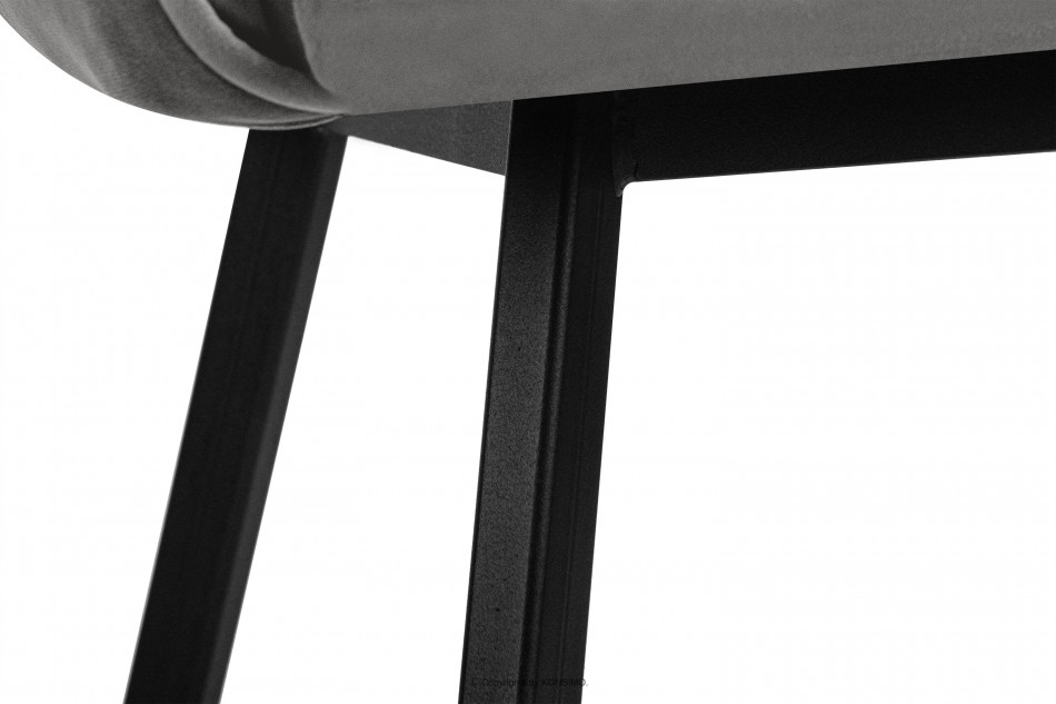 PYRUS Krzesło welurowe szare szary/czarny - zdjęcie 5