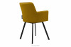 PYRUS Krzesła welurowe żółte 2szt miodowy/czarny - zdjęcie 7