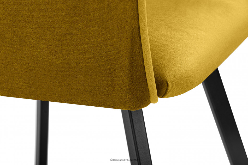 PYRUS Krzesło welurowe żółte musztardowy/czarny - zdjęcie 8