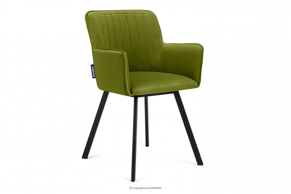 PYRUS Krzesło welurowe zielone oliwkowy/czarny - zdjęcie 0