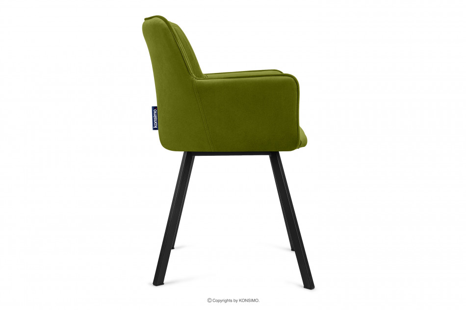 PYRUS Krzesło welurowe zielone oliwkowy/czarny - zdjęcie 3
