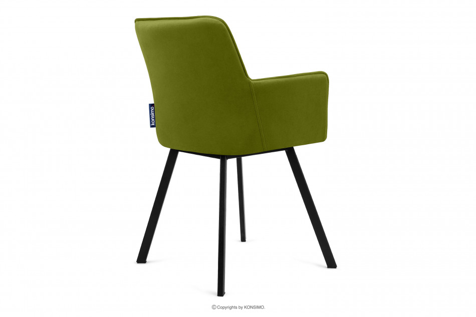 PYRUS Krzesła welurowe zielone 2szt oliwkowy/czarny - zdjęcie 6