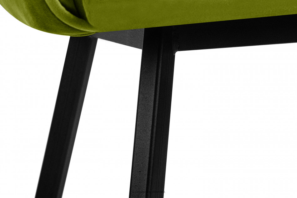 PYRUS Krzesło welurowe zielone oliwkowy/czarny - zdjęcie 5