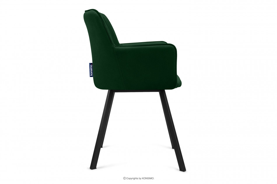 PYRUS Krzesło welurowe butelkowa zieleń ciemny zielony/czarny - zdjęcie 3