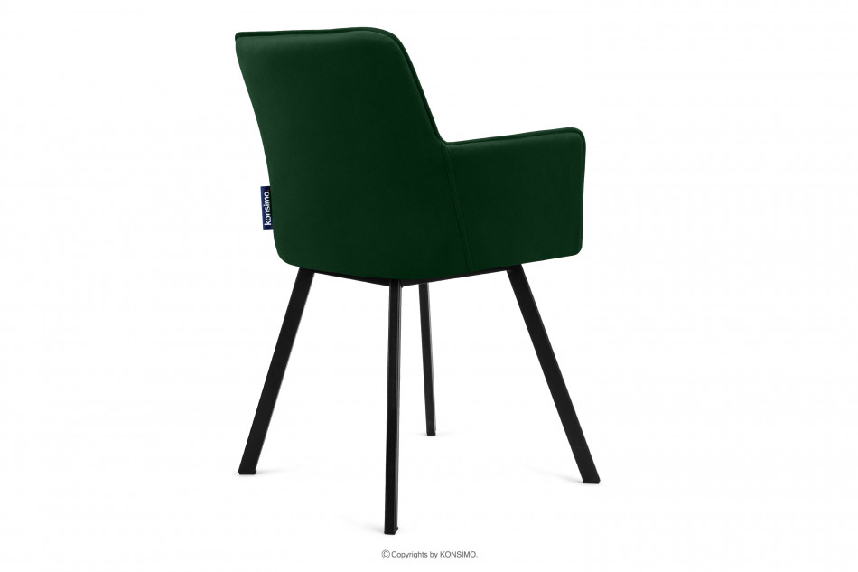 PYRUS Krzesło welurowe butelkowa zieleń ciemny zielony/czarny - zdjęcie 4
