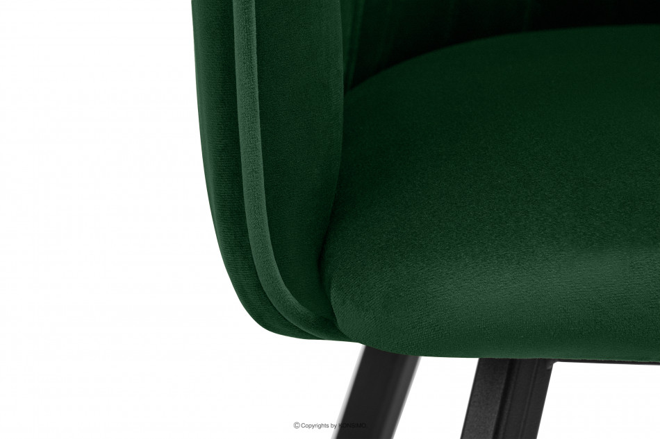 PYRUS Krzesło welurowe butelkowa zieleń ciemny zielony/czarny - zdjęcie 9