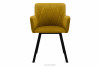PYRUS Krzesło do salonu welur żółte musztardowy/czarny - zdjęcie 3