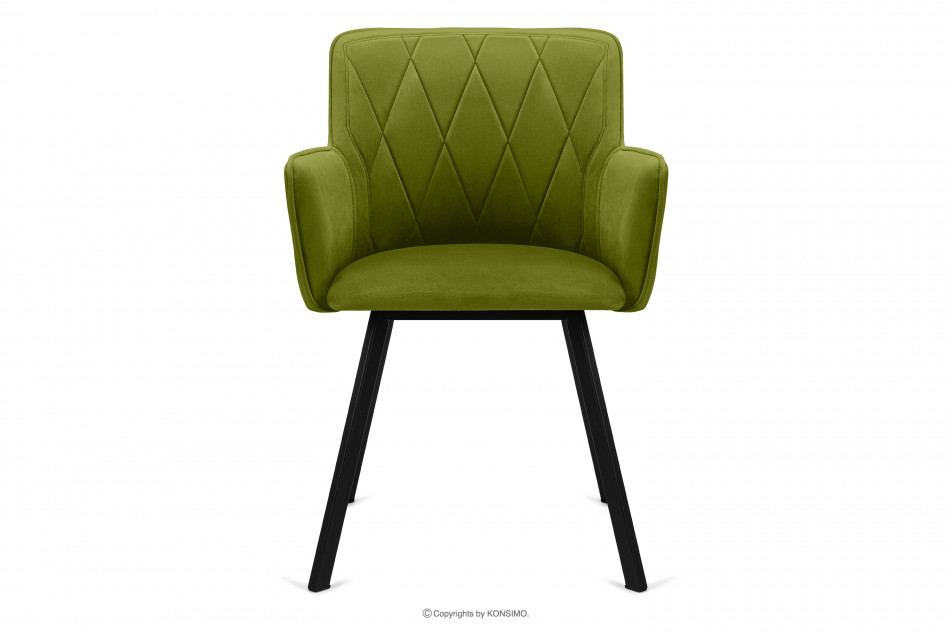 PYRUS Krzesło do salonu welur zielone oliwkowy/czarny - zdjęcie 2
