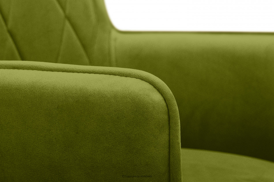 PYRUS Krzesło do salonu welur zielone oliwkowy/czarny - zdjęcie 6