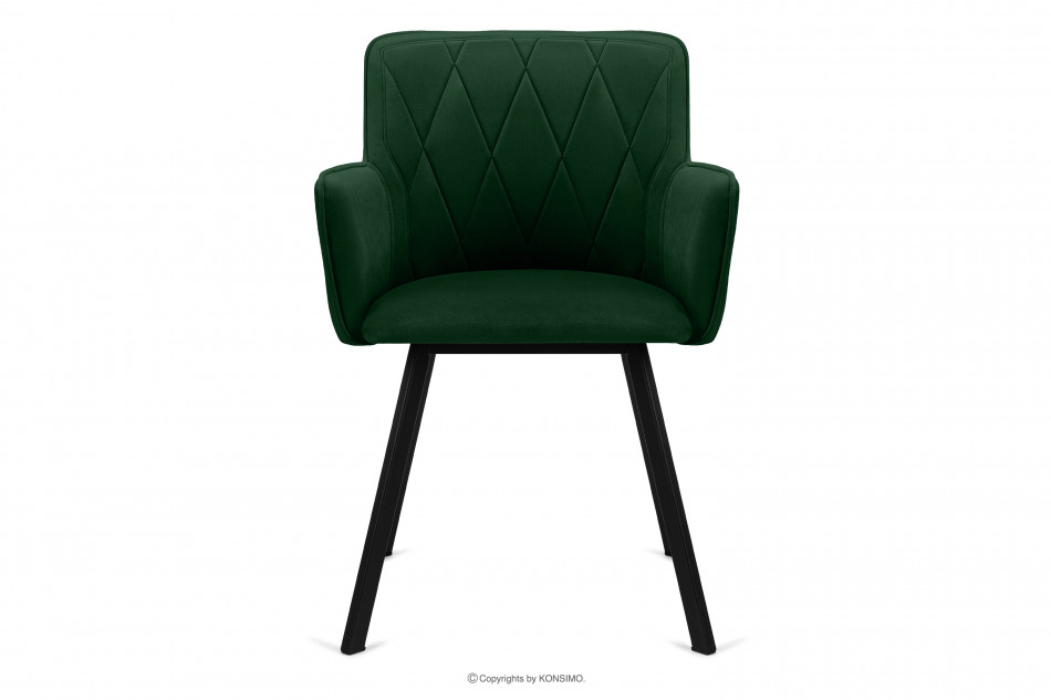 PYRUS Krzesło do salonu welur butelkowa zieleń ciemny zielony/czarny - zdjęcie 2