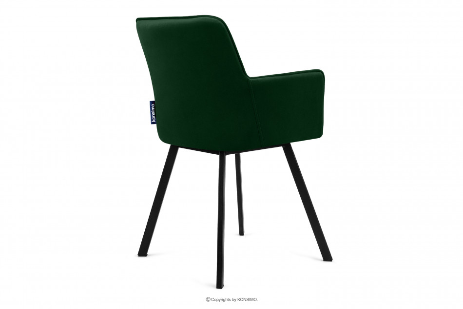 PYRUS Krzesło do salonu welur butelkowa zieleń ciemny zielony/czarny - zdjęcie 4