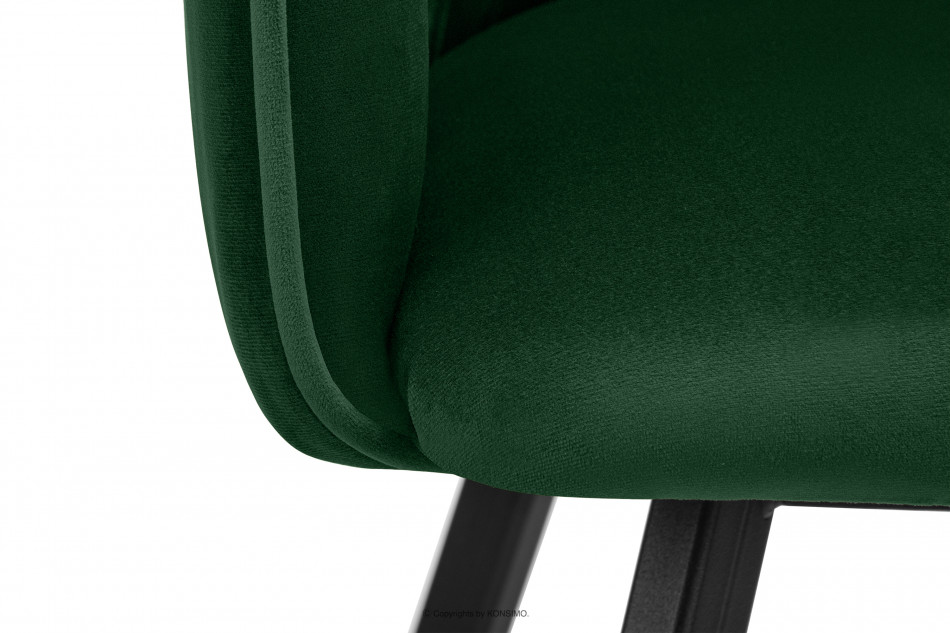 PYRUS Krzesło do salonu welur butelkowa zieleń ciemny zielony/czarny - zdjęcie 8