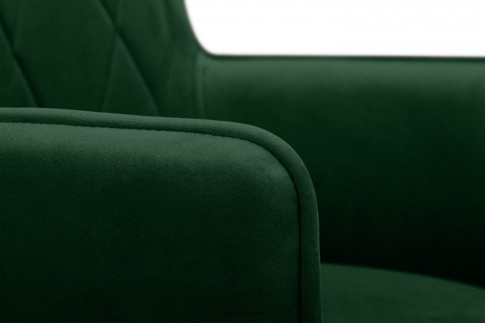 PYRUS Krzesło do salonu welur butelkowa zieleń ciemny zielony/czarny - zdjęcie 6