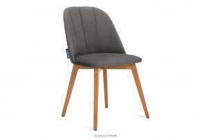 RIFO, https://konsimo.pl/kolekcja/rifo/ Krzesło tapicerowane welurowe szare szary/jasny dąb - zdjęcie