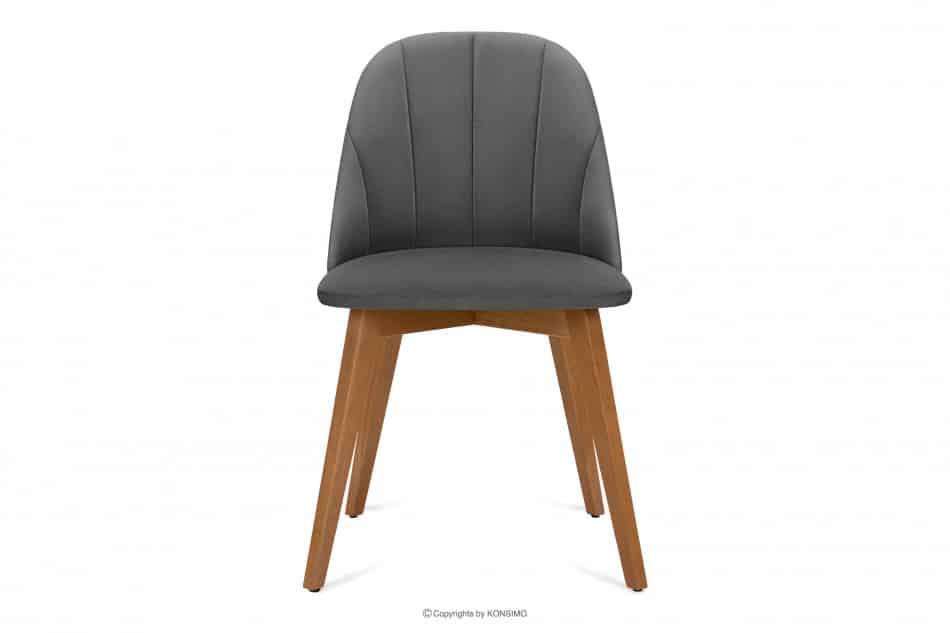 RIFO Krzesła tapicerowane welurowe szare 2szt szary/jasny dąb - zdjęcie 4
