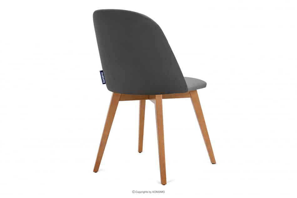 RIFO Krzesła tapicerowane welurowe szare 2szt szary/jasny dąb - zdjęcie 6