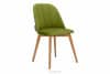 RIFO Krzesło tapicerowane welurowe zielone oliwkowy/jasny dąb - zdjęcie 1