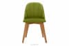 RIFO Krzesło tapicerowane welurowe zielone oliwkowy/jasny dąb - zdjęcie 3