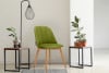 RIFO Krzesła tapicerowane welurowe zielone 2szt oliwkowy/jasny dąb - zdjęcie 2