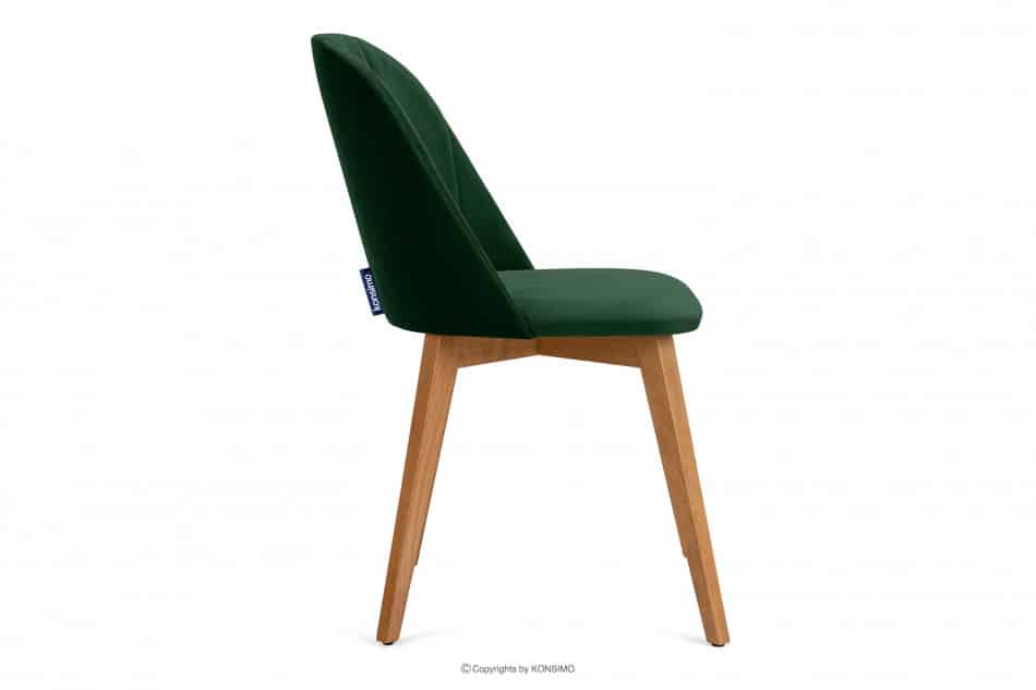RIFO Krzesła tapicerowane welurowe butelkowa zieleń 2szt ciemny zielony/jasny dąb - zdjęcie 5