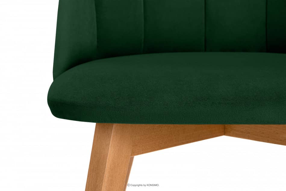 RIFO Krzesła tapicerowane welurowe butelkowa zieleń 2szt ciemny zielony/jasny dąb - zdjęcie 9