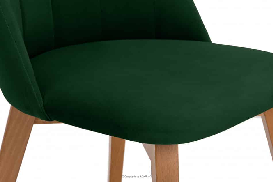 RIFO Krzesła tapicerowane welurowe butelkowa zieleń 2szt ciemny zielony/jasny dąb - zdjęcie 8