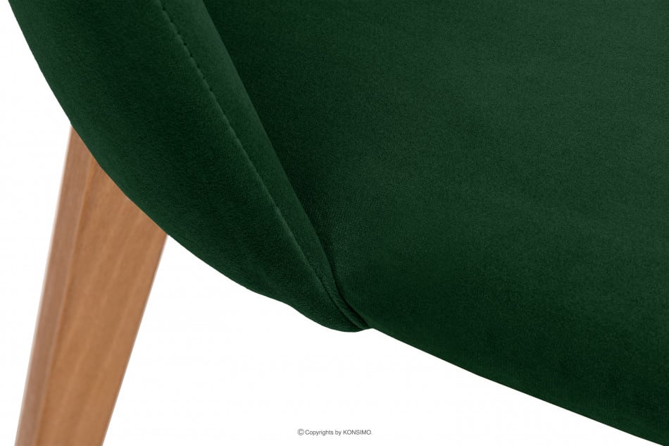 RIFO Krzesła tapicerowane welurowe butelkowa zieleń 2szt ciemny zielony/jasny dąb - zdjęcie 7