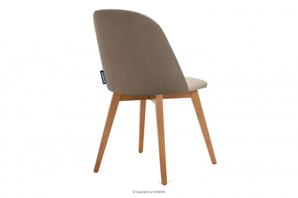 RIFO Krzesła tapicerowane welurowe beżowe 2szt beżowy/jasny dąb - zdjęcie 6