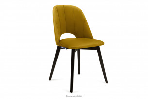 BOVIO, https://konsimo.pl/kolekcja/bovio/ Krzesło do salonu żółte musztardowy/wenge - zdjęcie