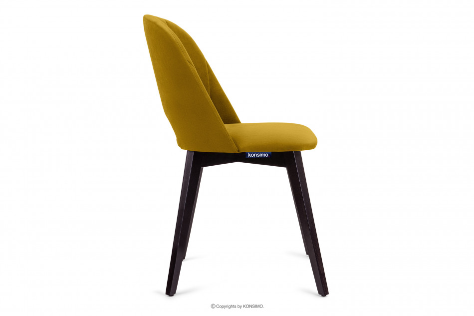 BOVIO Krzesło do salonu żółte musztardowy/wenge - zdjęcie 3
