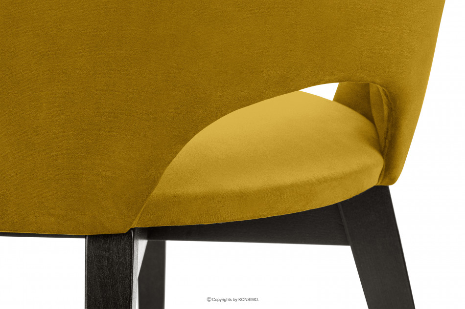 BOVIO Krzesło do salonu żółte musztardowy/wenge - zdjęcie 6