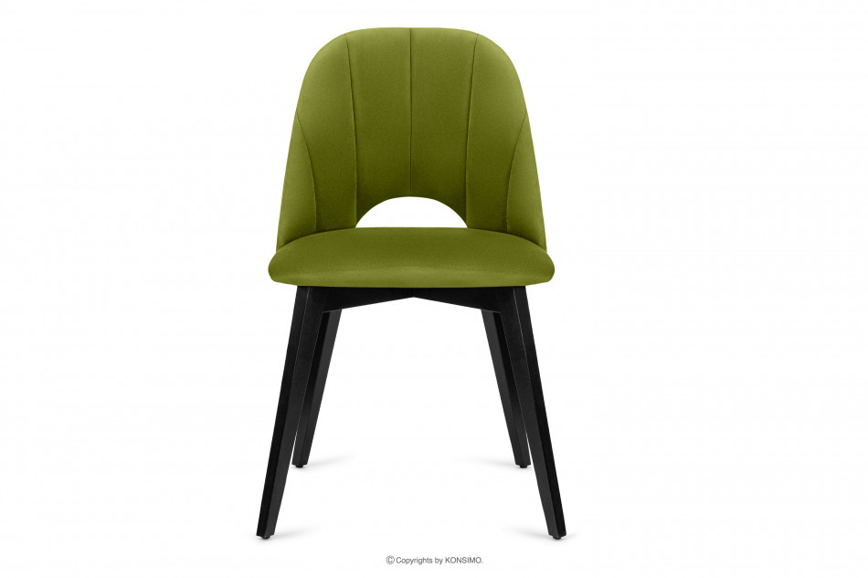 BOVIO Krzesło do salonu zielone oliwkowy/wenge - zdjęcie 2