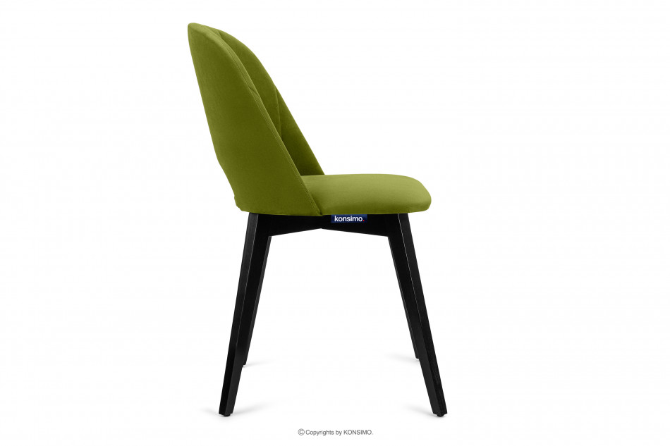 BOVIO Krzesło do salonu zielone oliwkowy/wenge - zdjęcie 3