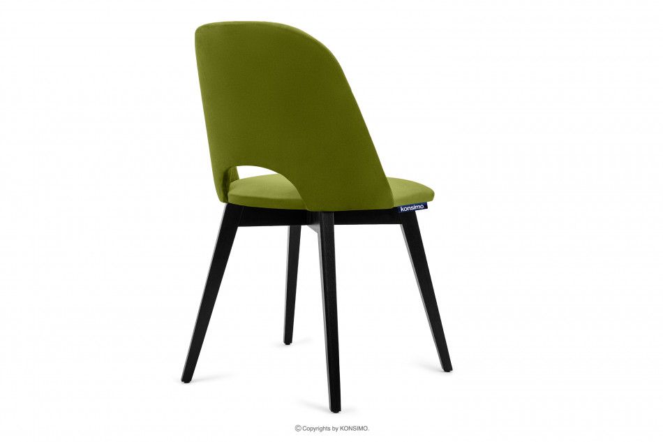 BOVIO Krzesło do salonu zielone oliwkowy/wenge - zdjęcie 4