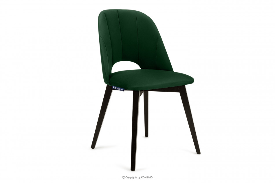 BOVIO Krzesło do salonu butelkowa zieleń ciemny zielony/wenge - zdjęcie 0