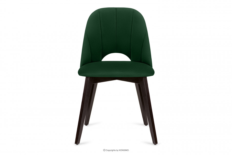 BOVIO Krzesło do salonu butelkowa zieleń ciemny zielony/wenge - zdjęcie 2