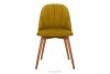 BAKERI Krzesła skandynawskie welur żółte 2szt miodowy/jasny dąb - zdjęcie 5