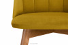 BAKERI Krzesło skandynawskie welur żółte musztardowy/jasny dąb - zdjęcie 8