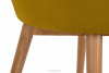 BAKERI Krzesło skandynawskie welur żółte musztardowy/jasny dąb - zdjęcie 7