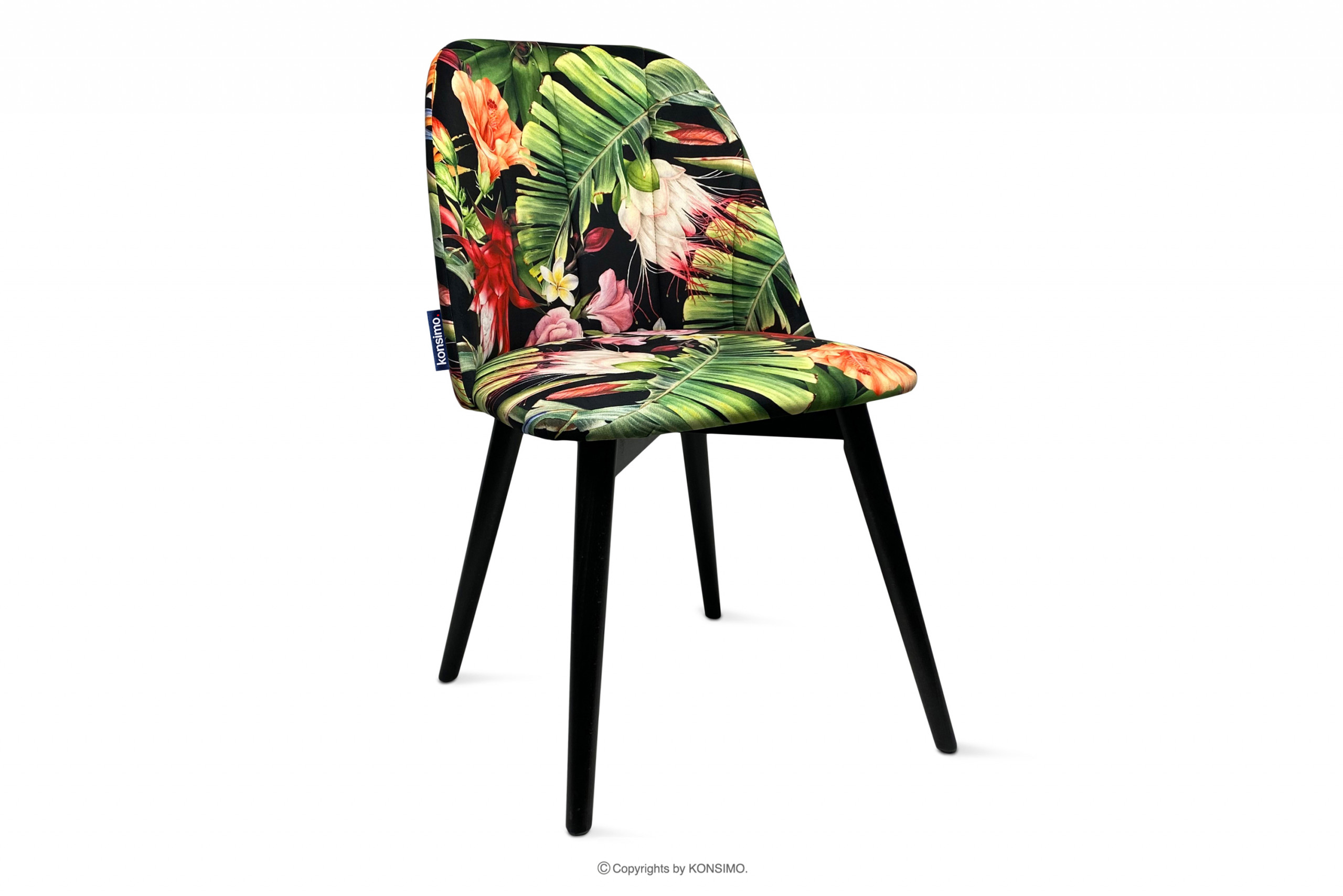 Krzesło tapicerowane we wzory kwiaty