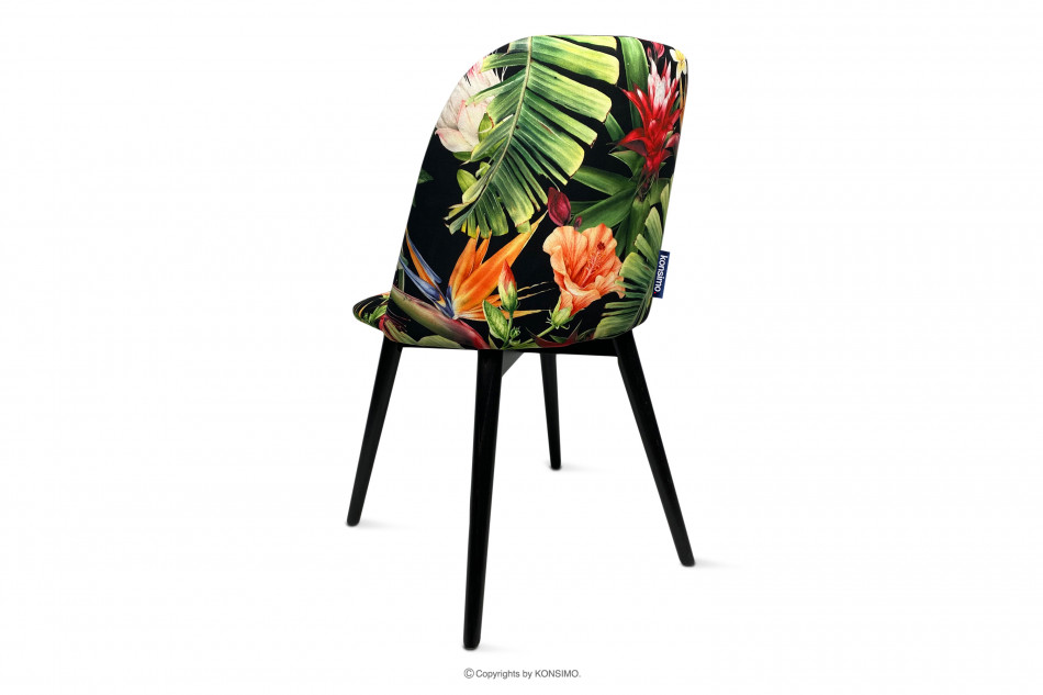 BAKERI Krzesła tapicerowane we wzory kwiaty 2szt wielokolorowy - zdjęcie 3