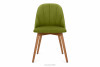 BAKERI Krzesło skandynawskie welur zielone oliwkowy/jasny dąb - zdjęcie 3